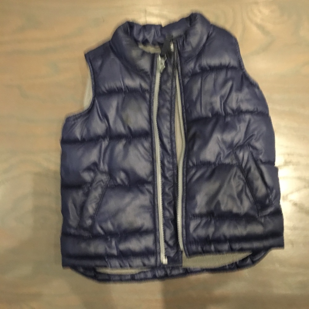 Old navy blue fleece lined vest